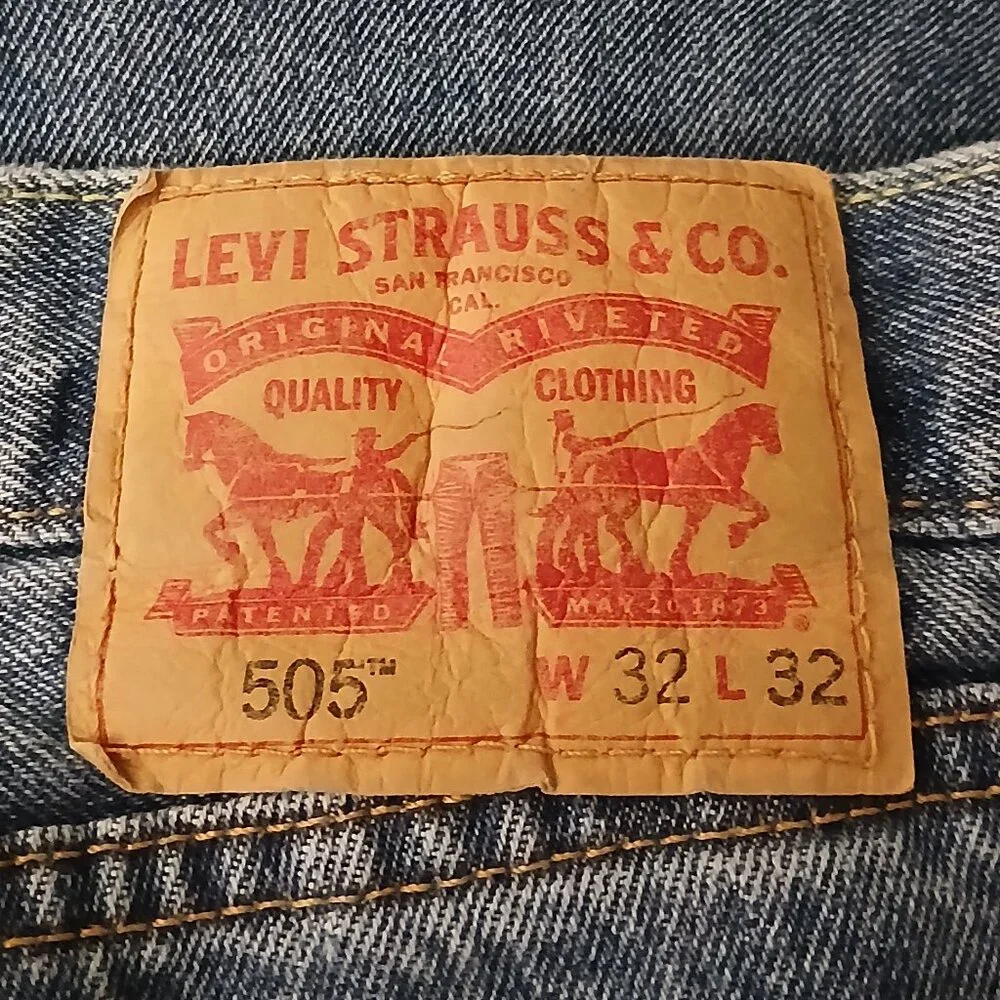 Levis 505 Jeans Mens 32X31 Straight Fit Blue Stonewashed Denim 100% Cotton